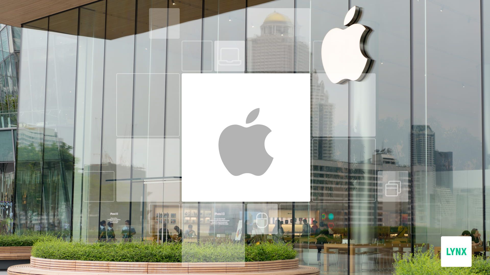 Budova a logo společnosti Apple