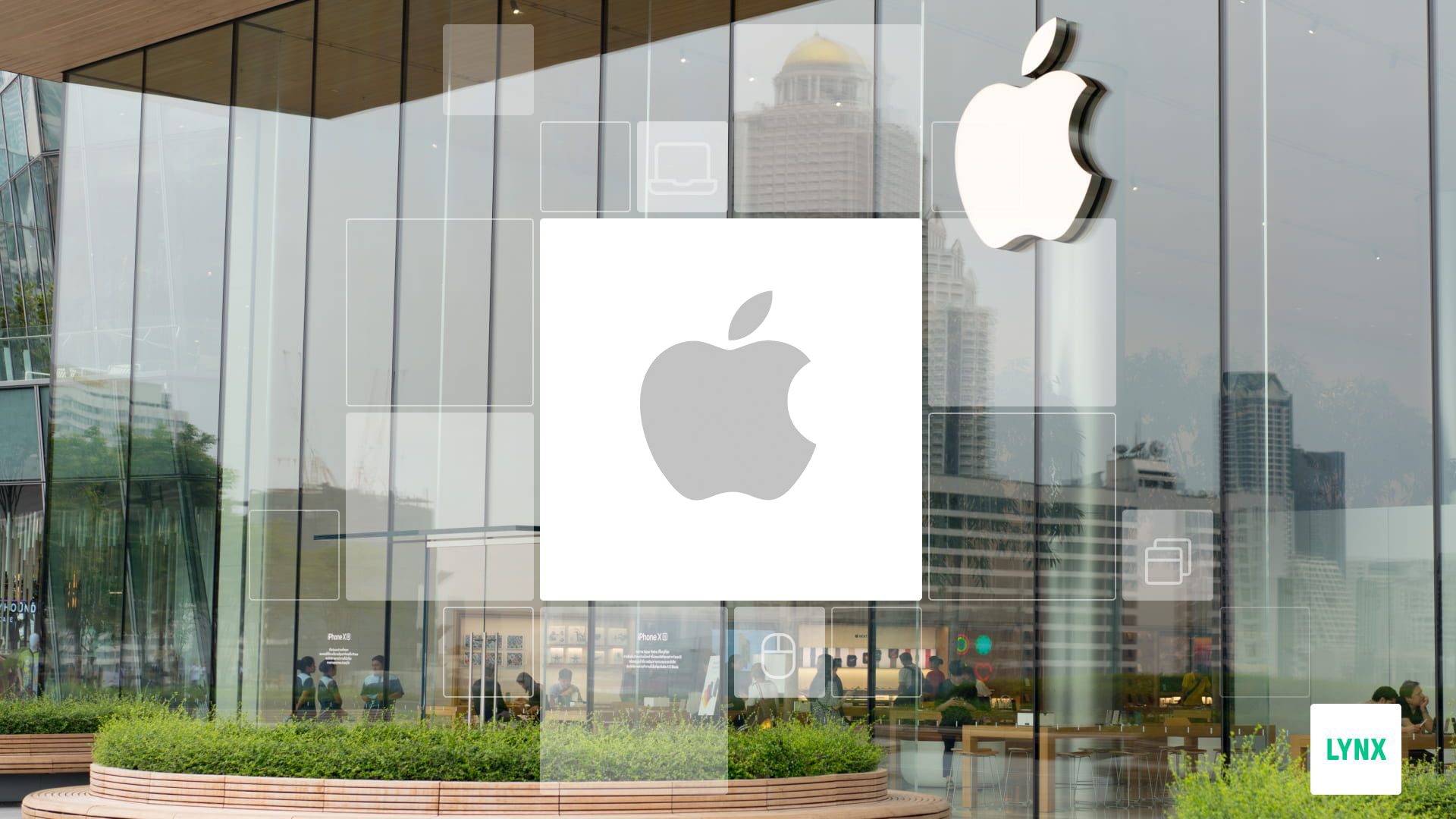 Akcie Apple můžete obchodovat prostřednictvím LYNX Akcie Apple: Logo společnosti