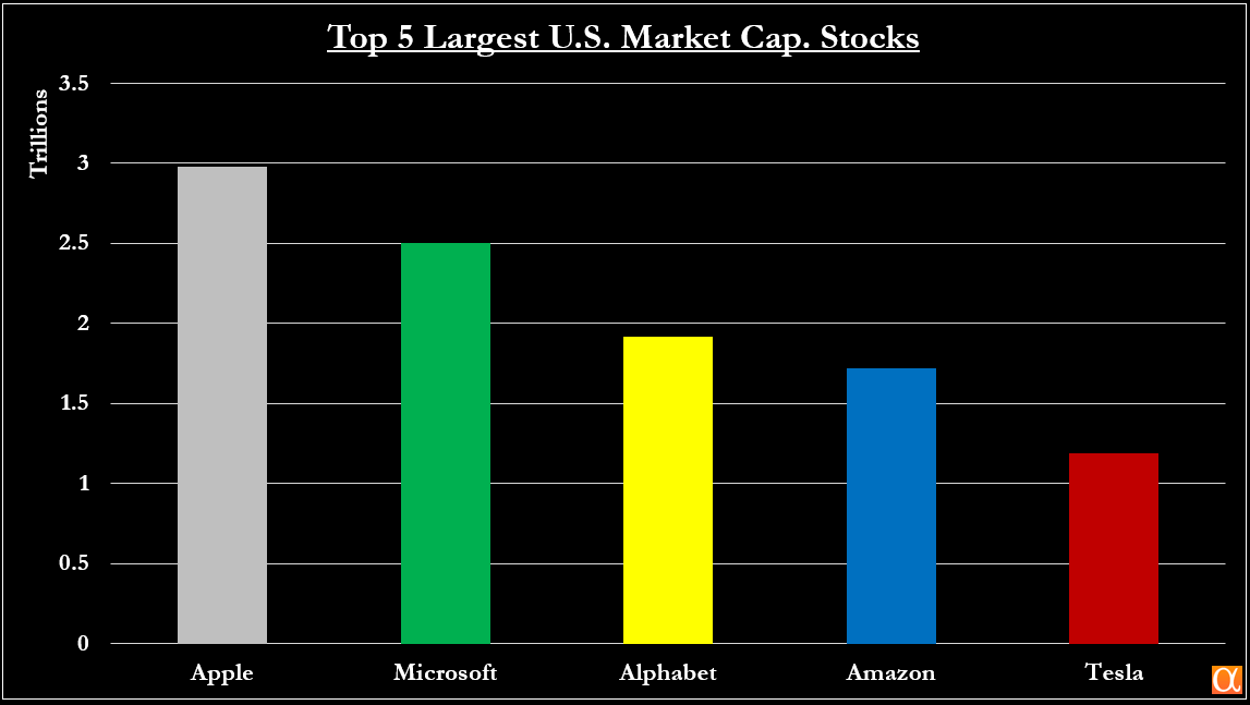 5 největších amerických firem z hlediska tržní kapitalizace