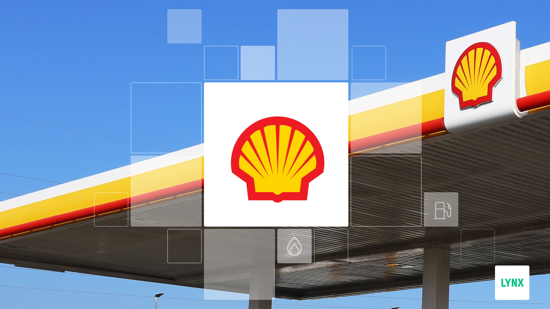 Čerpací stanice a logo společnosti Shell