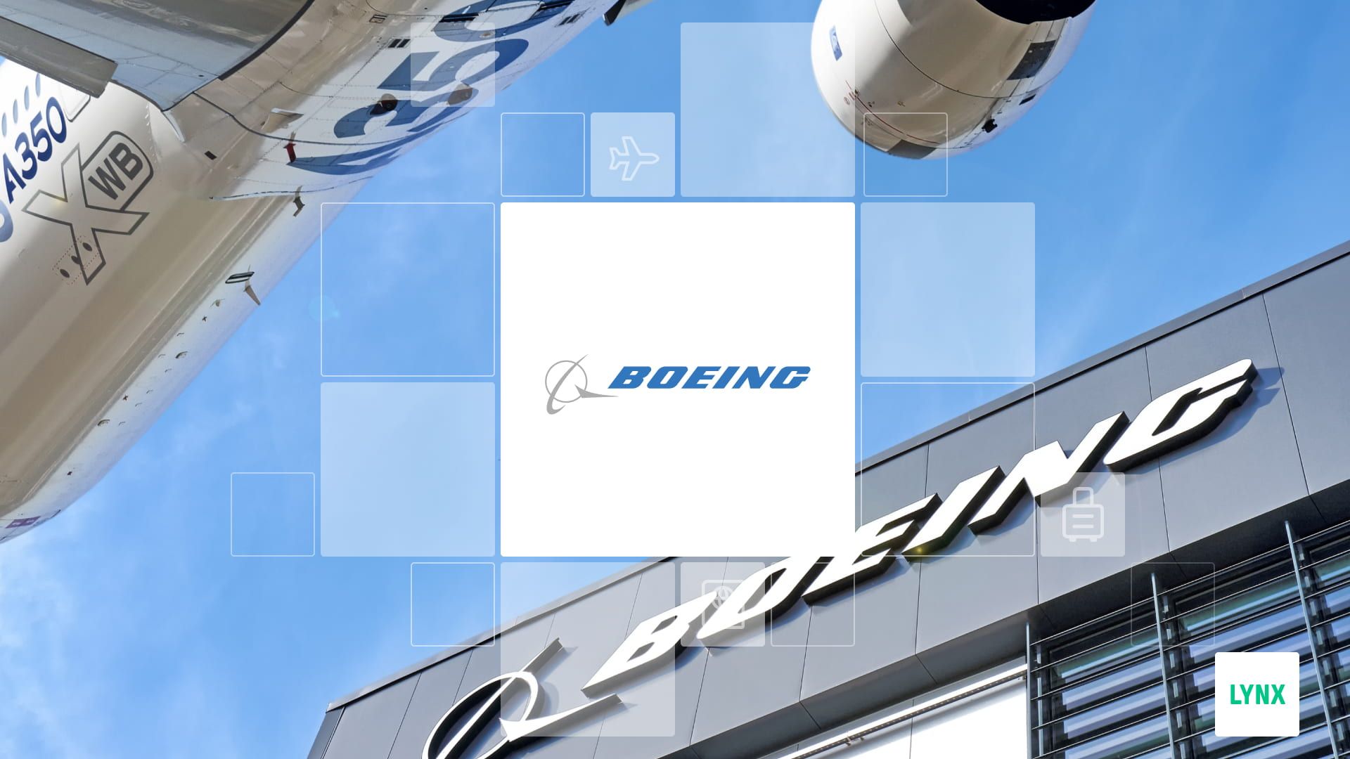 Letadlo a logo společnosti Boeing