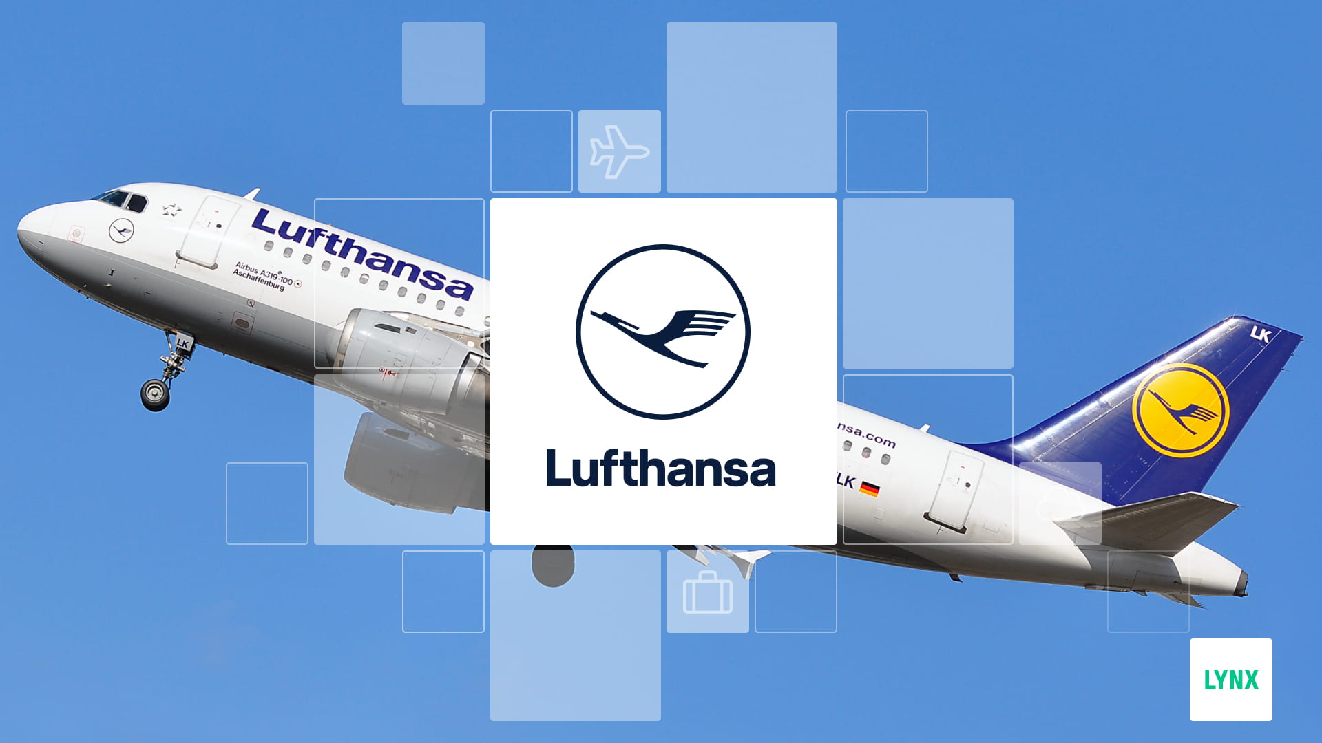 Letadlo a logo společnosti Lufthansa