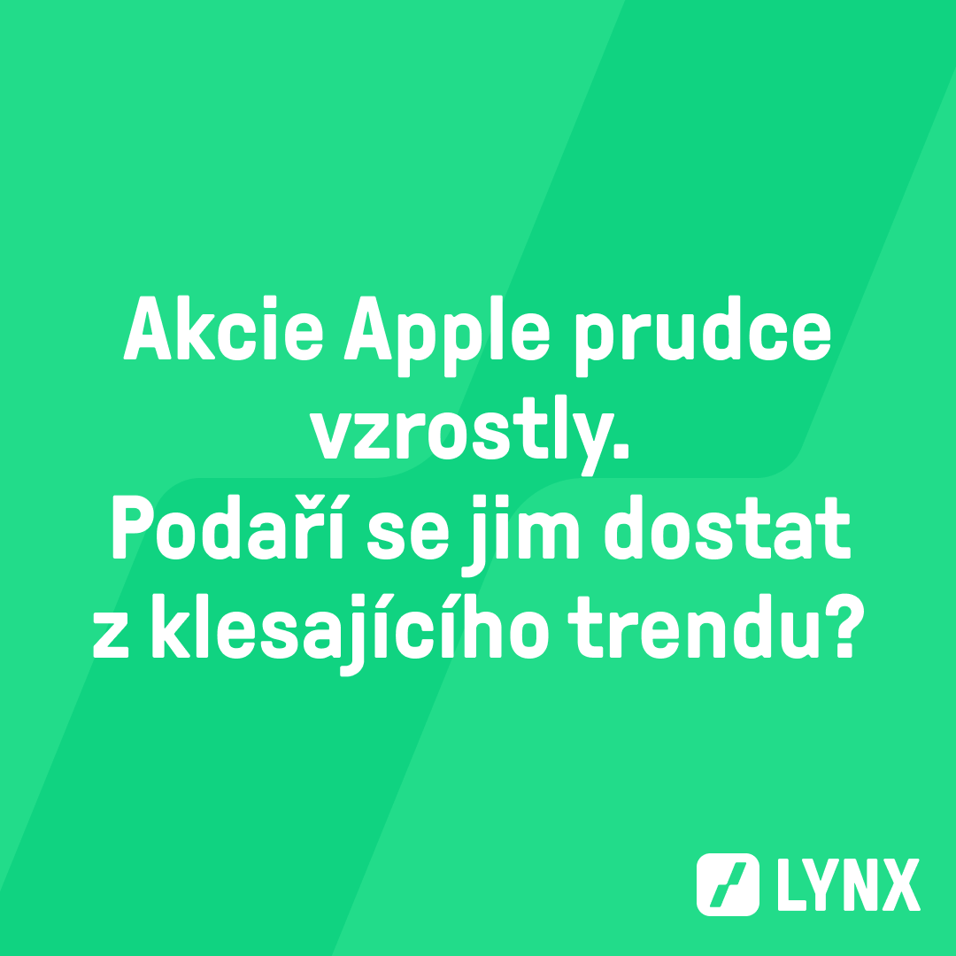 Akcie Apple prudce vzrostly. Podaří se jim dostat z klesajícího trendu?