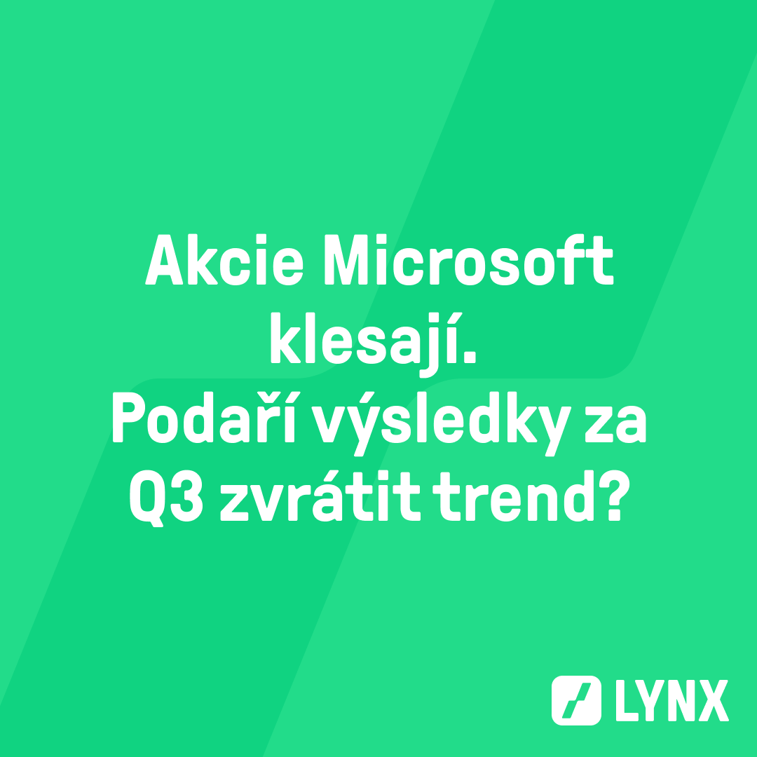 Akcie Microsoft klesají. Podaří výsledky za Q3 zvrátit trend?