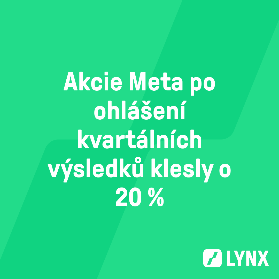 Akcie Meta po ohlášení kvartálních výsledků klesly o 20 %