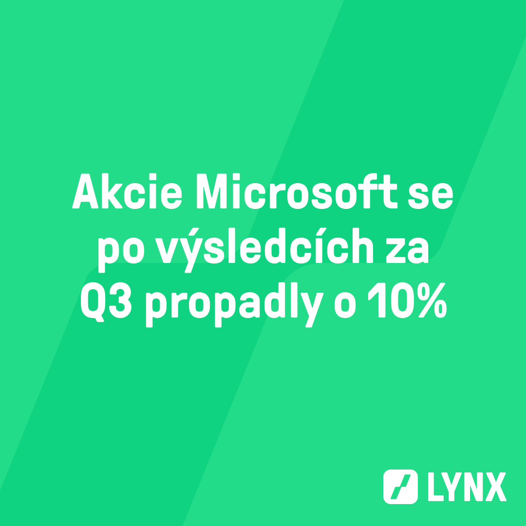 Akcie Microsoft se po výsledcích za Q3 propadly o 10%