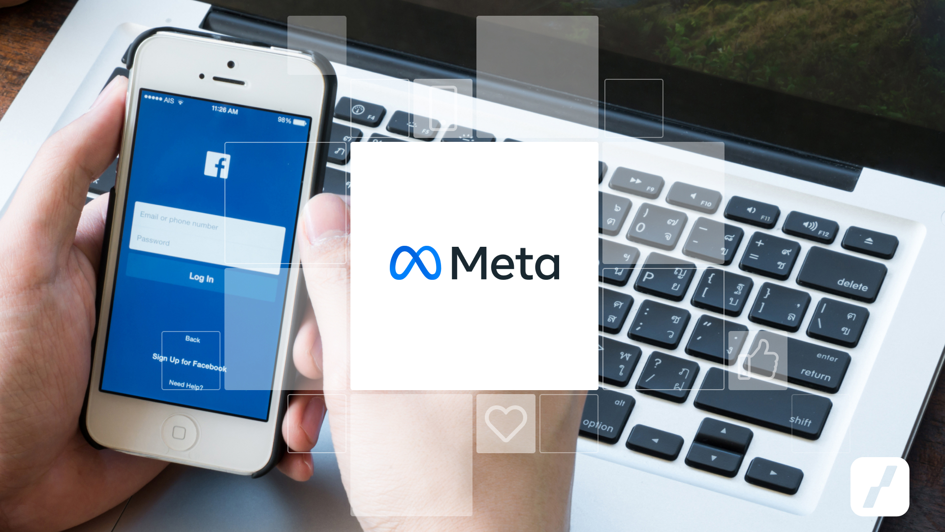 Logo společnosti Meta Platforms (Facebook)