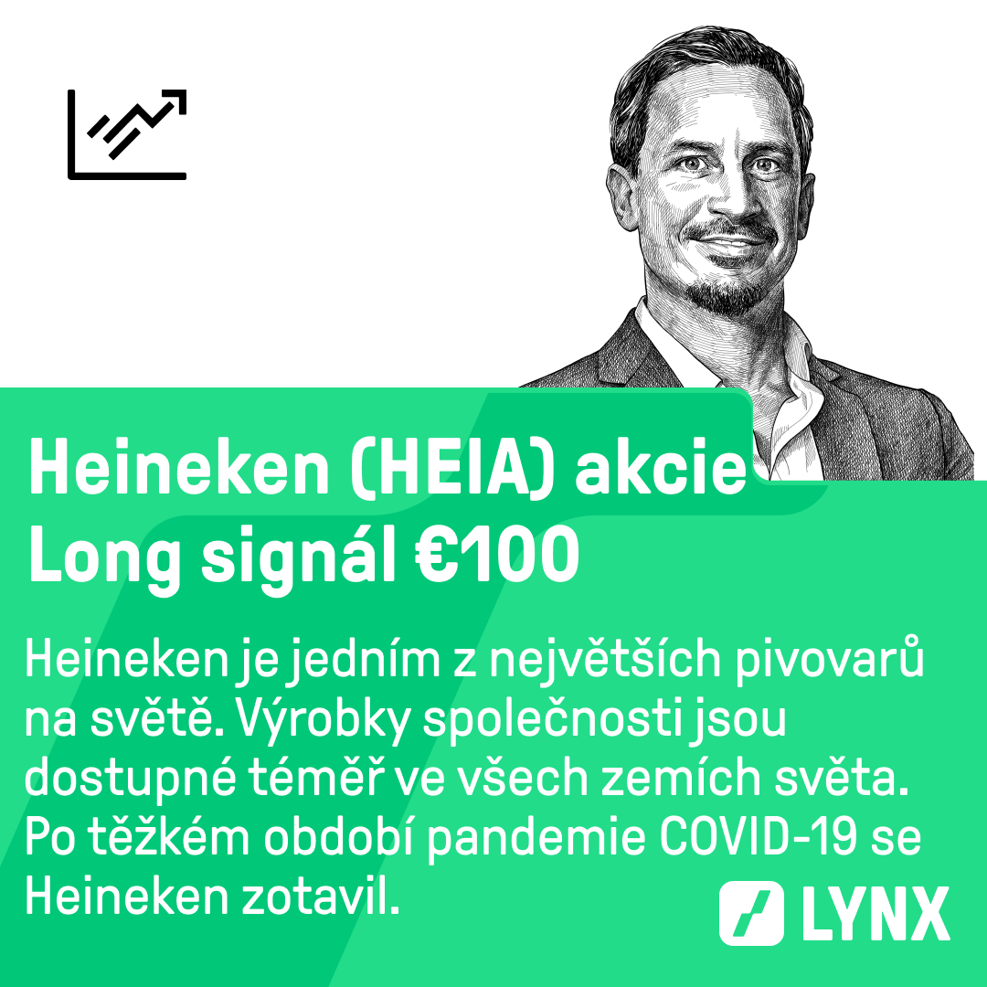 Long signál €100 na akcie Heineken (HEIA)