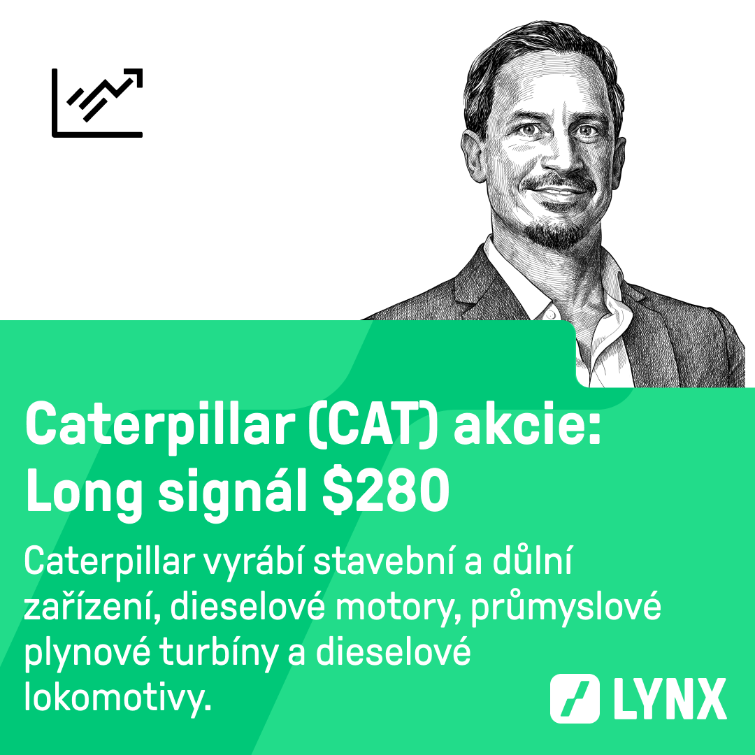 Long signál $280 na akcie Caterpillar (CAT)