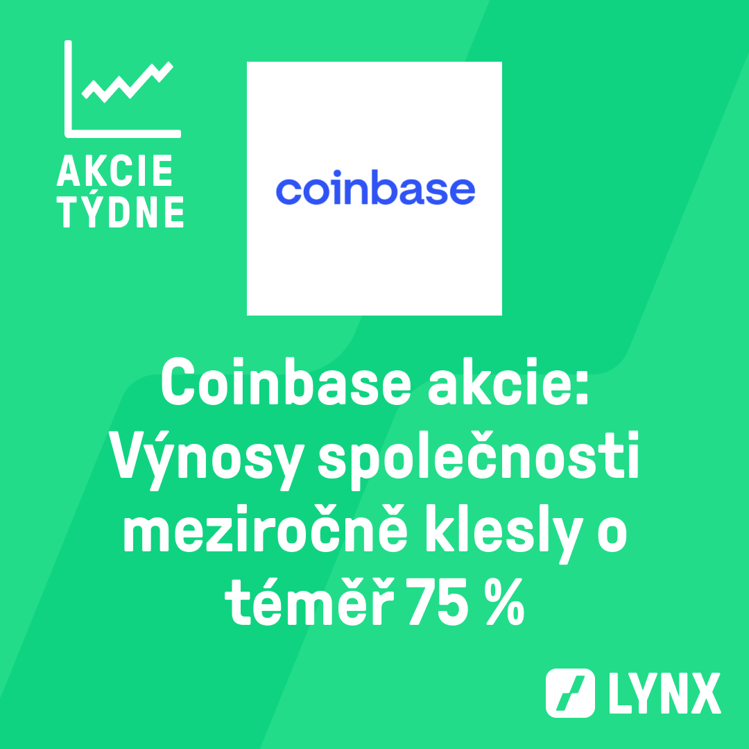 Coinbase akcie: Výnosy společnosti meziročně klesly o téměř 75 %