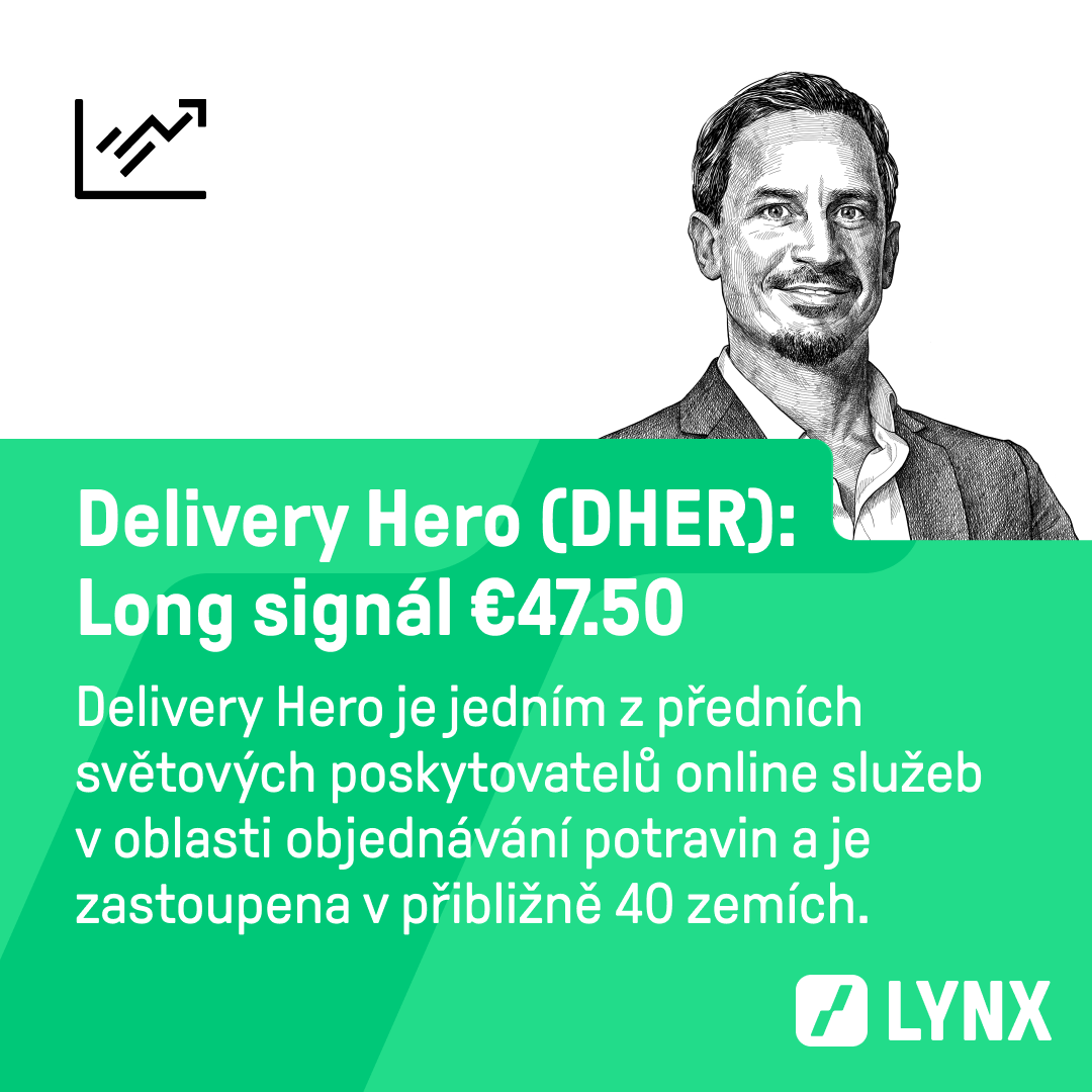 Long signál €47,50 na akcie Delivery Hero (DHER)