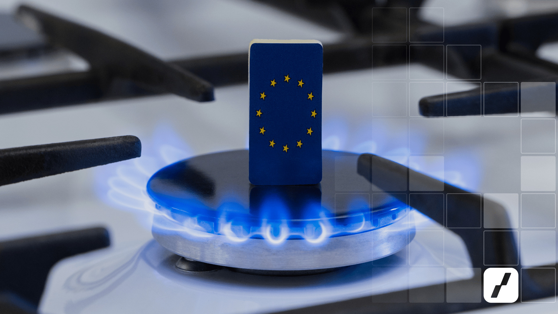 Plynový hořák s vlajkou EU