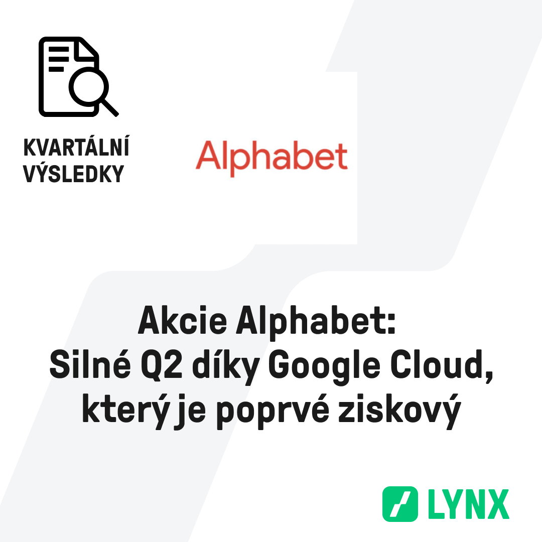 Akcie Alphabet: Silné Q2 díky Google Cloud, který je poprvé ziskový