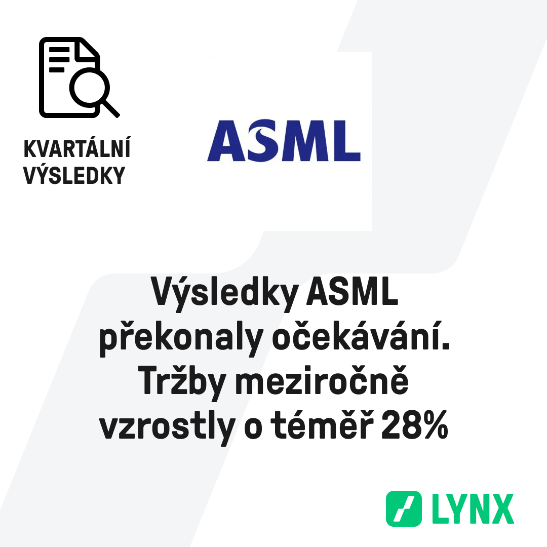 Výsledky ASML překonaly očekávání. Tržby meziročně vzrostly o téměř 28%