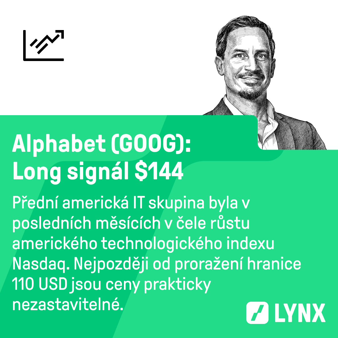 Long signál $144 na akcie Alphabet (GOOG)