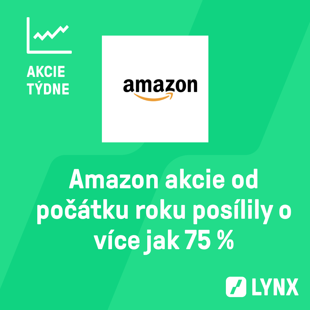 Amazon akcie od počátku roku posílily o více jak 75 %