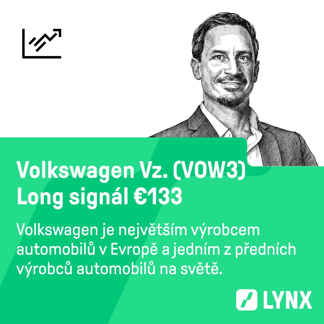 Long signál €133 na akcie Volkswagen Vz. (VOW3)