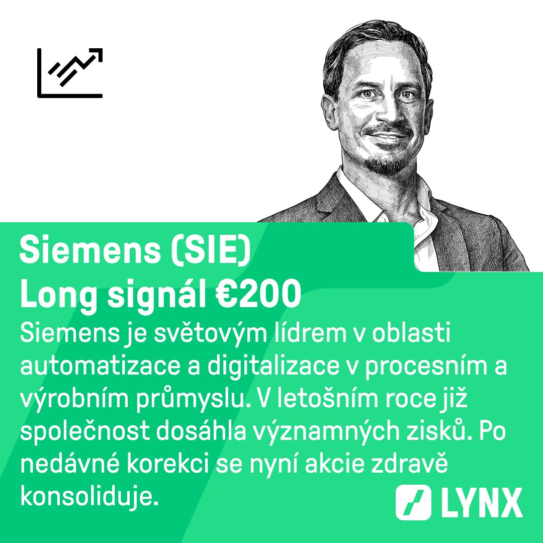 Long signál €200 na akcie Siemens (SIE)
