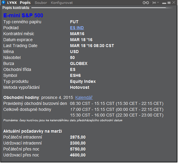 e-mini S&P 500 futures